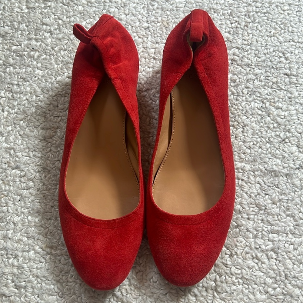 J Crew Red Suede Pumps